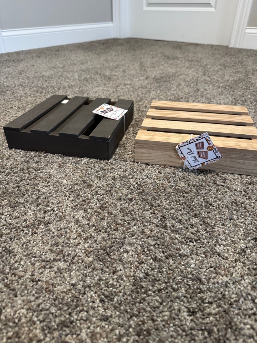 Wooden Slatted Coasters - Black and Natural Oak Set